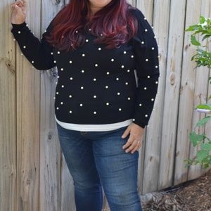 Eloquii pearl embellished sweater